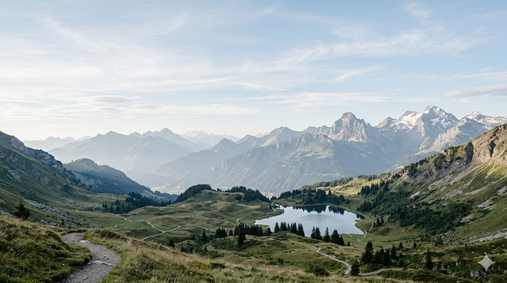 Berglandschaft als Symbol für die Reise mit KI-Agenten